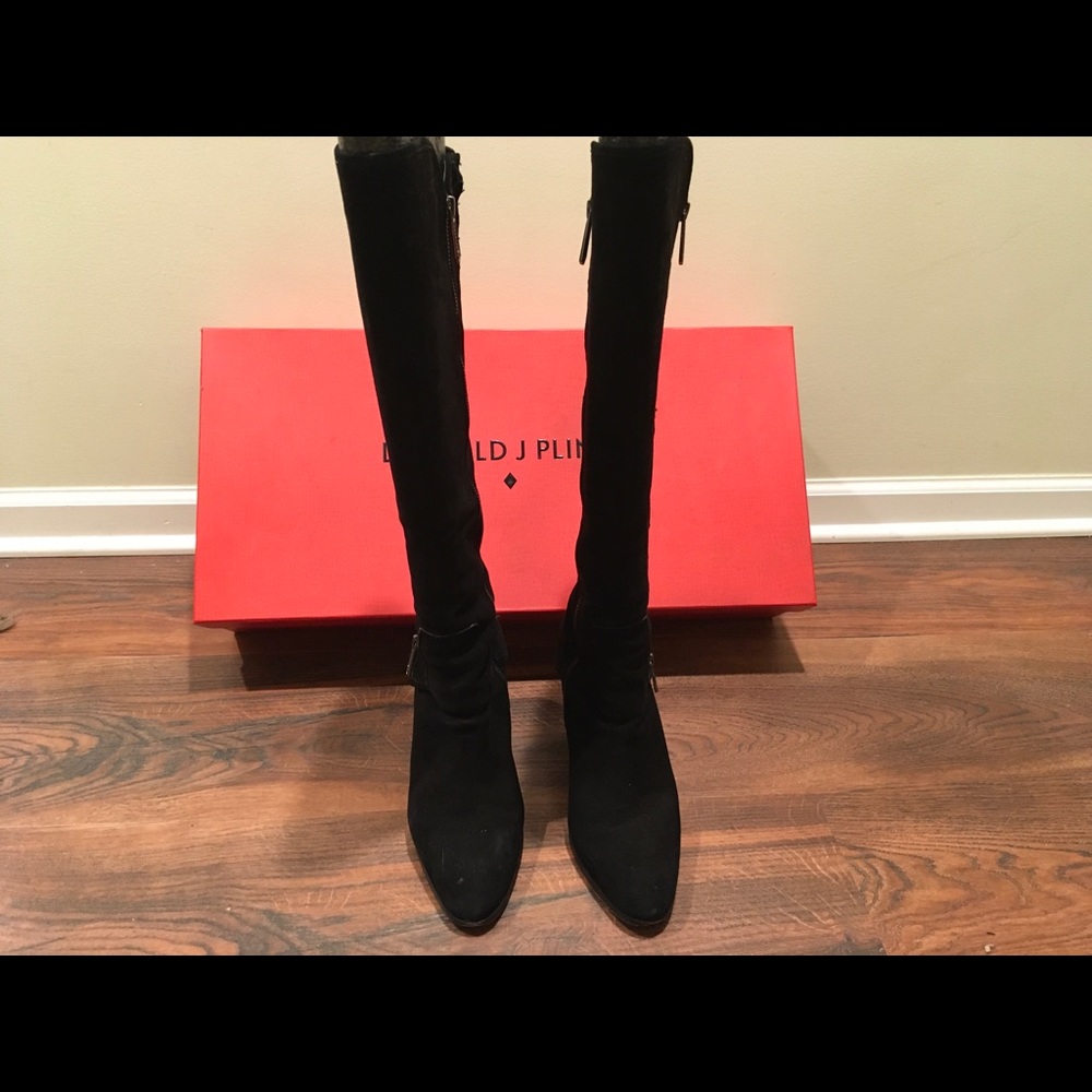 Donald J. Pliner Black Suede Tall Boots